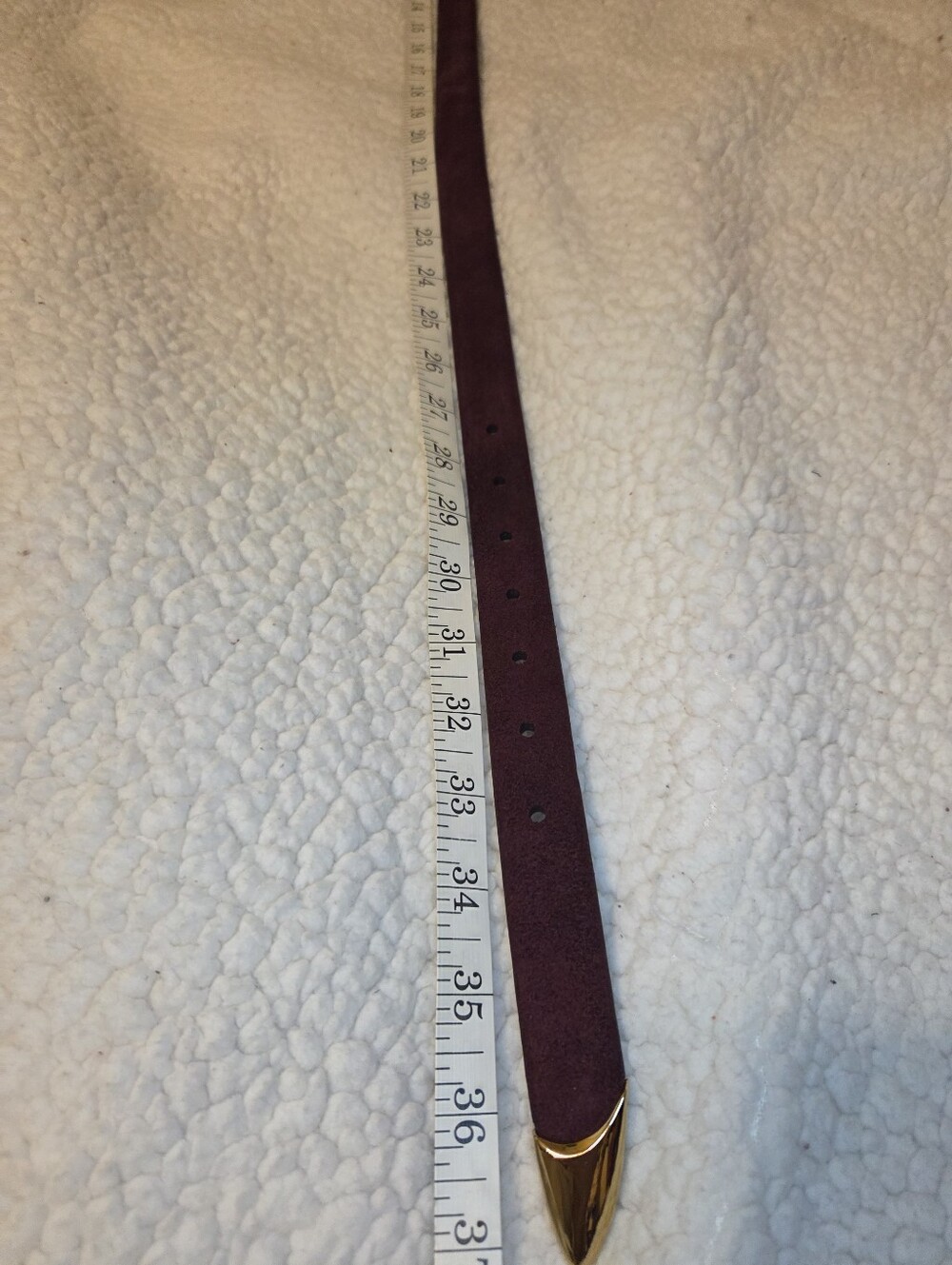 Madewell Suede Burgundy Leather Belt XS - Picture 6 of 7